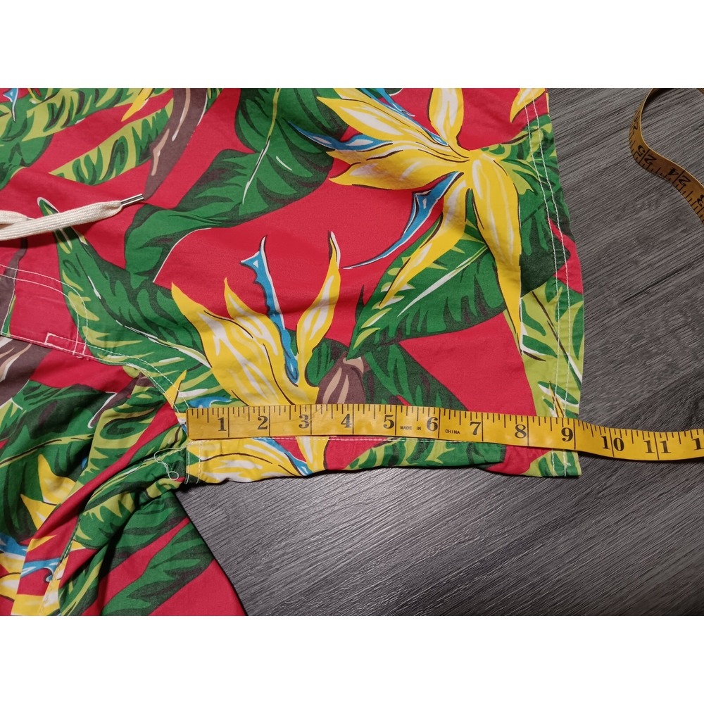 Polo Ralph Lauren Men's Red Birds of Paradise Floral Cargo Swim Trunk Size 38-40 - Picture 6 of 7